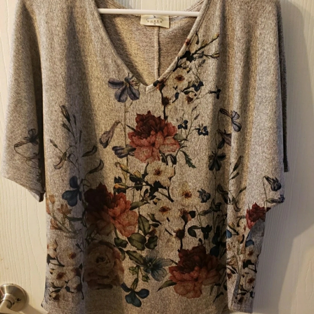 Floral Sweater Blouse